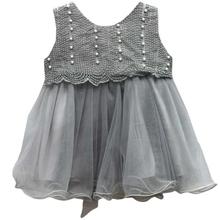 Grey Netted Frock For Baby Girl