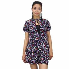 Floral Printed Half Sleeve Jumpsuit For Women