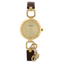 Sonata Charmed Champagne Dial Analog Leather Strap Watch For Women - 8147YL01