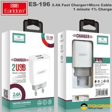 Earldom ES-196 Fast Charger 2.4A + Micro USB Cable