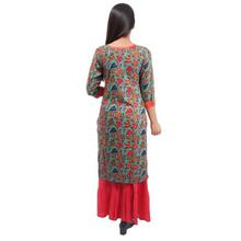 Tiffany Blue Printed Front Buttoned Kurti For Women