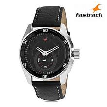 Fastrack Black Dial Leather Strap Casual Analog Watch For Men – 3089SL04