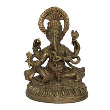 Golden Brass Lord Ganesh Statue