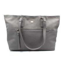 David Jones Grey Solid Front Zip Tote Bag For Women