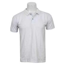 White Solid Polo Neck T-Shirt For Men