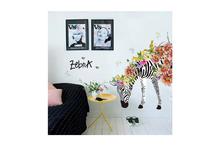 Multicolored PVC Floral Zebra Decor Wall Stickers