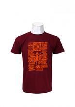 Wosa -Round Neck Wear Maroon Rick Letter Tees Printed T-shirt For Men