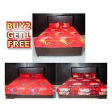 Combo 2-Buy 1 Double Bedsheet And Get 3 Bedsheet Free