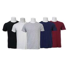Pack Of 5 Solid T-Shirt For Men (Grey/Black/Navy Blue/White/Maroon)