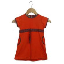 Orange 100% Cotton Dress For Girls - CDR 3094