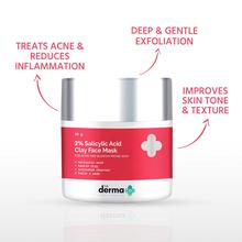 The Derma Co 2% Salicylic Acid Clay Face Mask for Men and Women for Acne & Blemish Prone Skin - 50 g