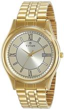 Titan Analogue Gold Dial Men's Watch-1713YM03