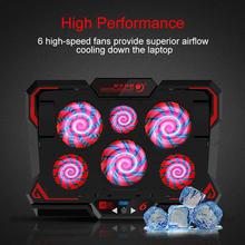 COOLCOLD 17inch Gaming Laptop Cooler Six Fan Led Screen Two USB Port 2600RPM Laptop Cooling Pad Notebook Stand for Laptop