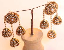 Antique Golden Multi Pinjara Drop  Jhumka