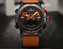 NaviForce Digital/Analog Dual Time Luxury Orange Watch (NF9095)