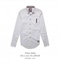 Police Zebra ZS039 Full Sleeves Cotton Shirt For Men- White