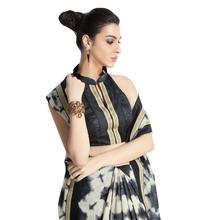 Stylee Lifestyle Cream Handloom Silk Printed Saree (1407)