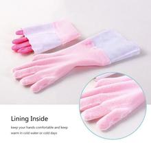 Pistto Multi Purpose Reusable Rubber Latex Fur Warm Cotton Lining Inside Gloves Household Long Sleeves Safety Kitchen Glove