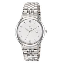 Titan Analogue Silver Dial Men's Watch -1494SM01