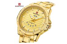 NaviForce NF9115 Day Date Function Analog Stainless Steel Watch – Golden