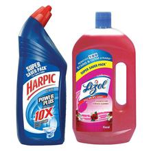 Lizol Floor Cleaner Floral- 975 ml with Free Harpic-200 ml