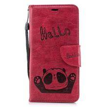 NEXCURIO [Embossed Panda] Huawei Honor 7X Wallet Case with Card Holder