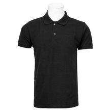 Black Solid Polo Neck 100% Cotton T-Shirt For Men