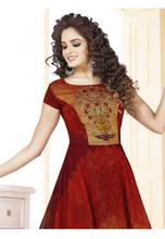 Stylee Lifestyle Maroon Color Printed Gown-1562