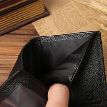 Slim Genuine Leather Small Thin Mini Men Wallet Male Purse