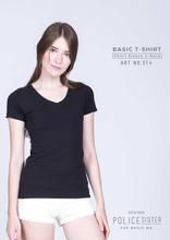 Police Black Solid T-Shirt For Women (ST.4)