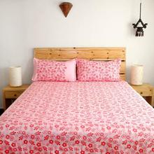 KAAPA Pink Floral Medium Size Bedsheet