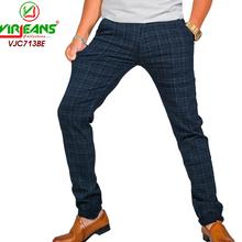 Virjeans Stretchable Cotton Check Chinos Pant for Men (VJC 713) Blue