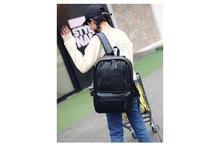 Korean Design Two Front Pockets PU Leather Shoulder Unisex Laptop Backpack-Brown (41001754)