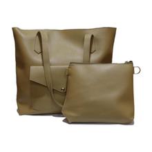 Cream Front Pocket 2 in 1 Tote Bag For Women