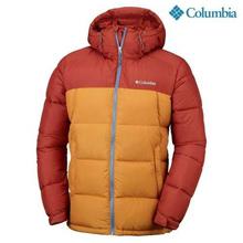 Columbia 1738032808 Pike Lake Hooded Down Jacket For Men - Maroon/Orange