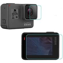 Tempered Glass Protective Film for GoPro Hero 7, 6, 5 Lens + LCD Screen Protective Film