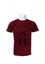 Wosa -  Round Neck Wear Maroon One Piece Straw Hat Crew Printed T-shirt For Men