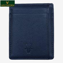 WildHorn Nepal® RFID Protected Old River 100% Genuine Leather Credit Card Holder (Blue Safiano)
