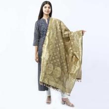 Golden Printed Banarasi Shawl For Women