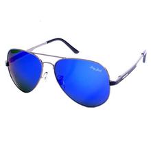 GREY JACK Pilot Design Flat Mercury Blue Lenses 400% UV Protected Sunglasses (Unisex)