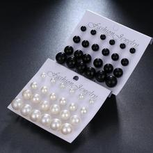 KISSWIFE 12Pairs/Set Simulated Pearl Earrings For Women Jewelry Bijoux Brincos Pendientes Mujer Fashion Stud Earrings