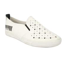 White Classic Casual Slip-On Shoes For Women