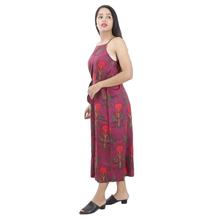 Pkshee Maroon Floral Printed Slit Dress For Women