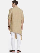 Freehand Men Brown & White Solid Kurta with Pyjamas