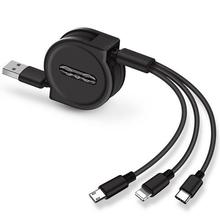 120cm 3 In 1 USB Charge Cable for iPhone & Micro USB & USB C