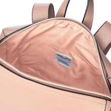 Legato Largo Pink Beige Solid Zippered Backpack For Women