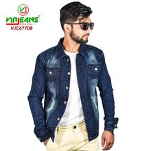 Virjeans Denim (Jeans) Non-Stretchable Jacket For Men Dark Blue-(VJC 677)