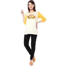 Nine Maternity Yellow Slogan Print Tee-(TSACA15-5211)