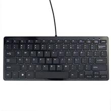 Super Slim USB 2.0 Mini 78 Key Black Small Compact Thin Laptop PC Keyboard