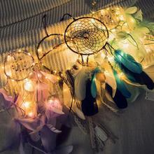 DIY light string dream catcher wind chime ornaments INS